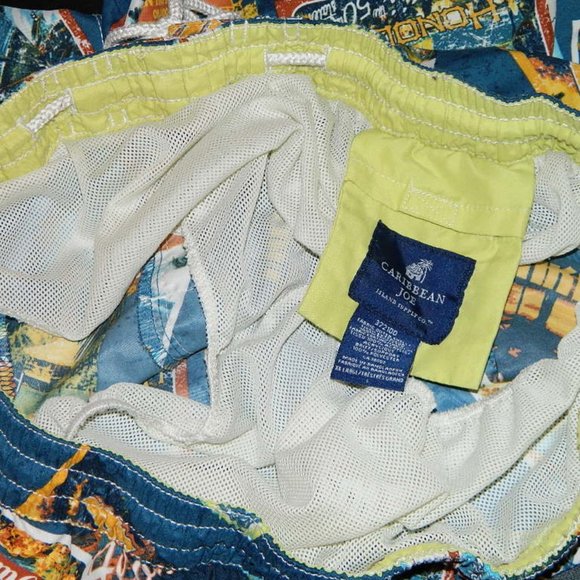 2 for/$35 Carribean Joe Tropical Themed Light weight Swim Shorts Trunks Sz 2XL - Picture 10 of 12